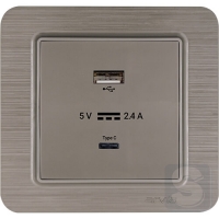 Розетка USB-A + USB-C 5V-2.4A Arvia Electric Lavin Медь (21 28 4010 304)